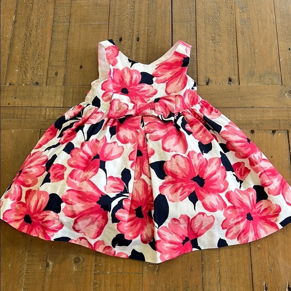 Janie and jack Caribbean rose floral bow dress